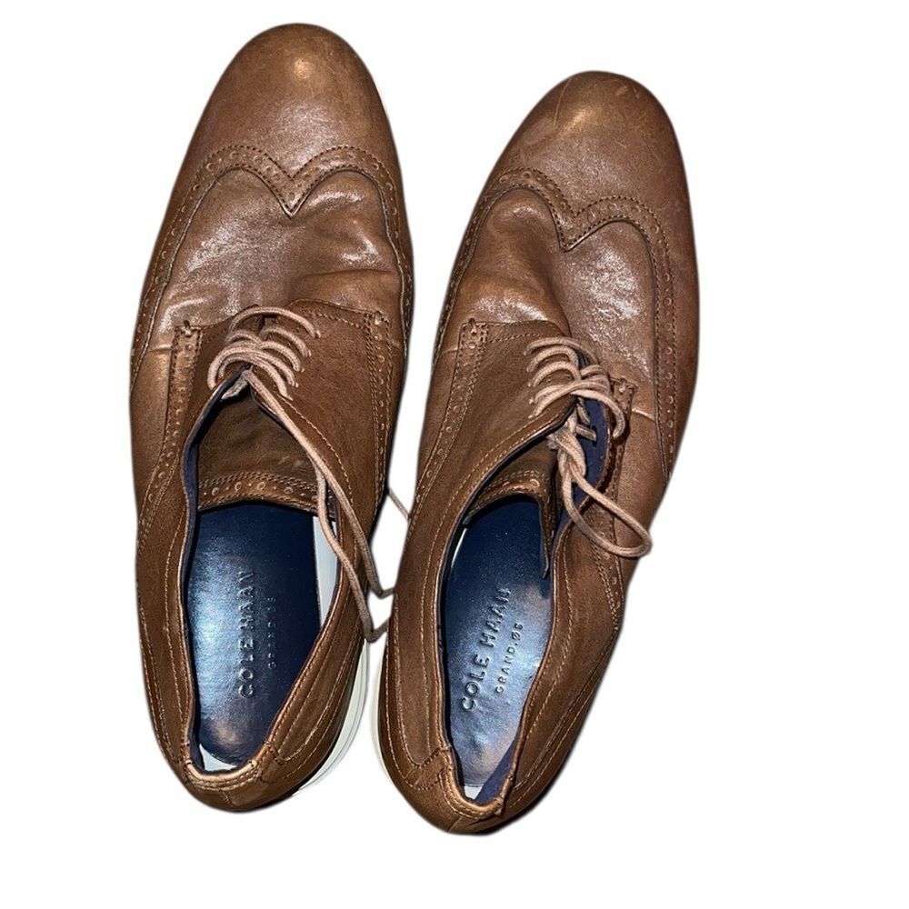 Cole Haan Brown Leather Elegant Brown Leather Oxfords Shoes Size 13
